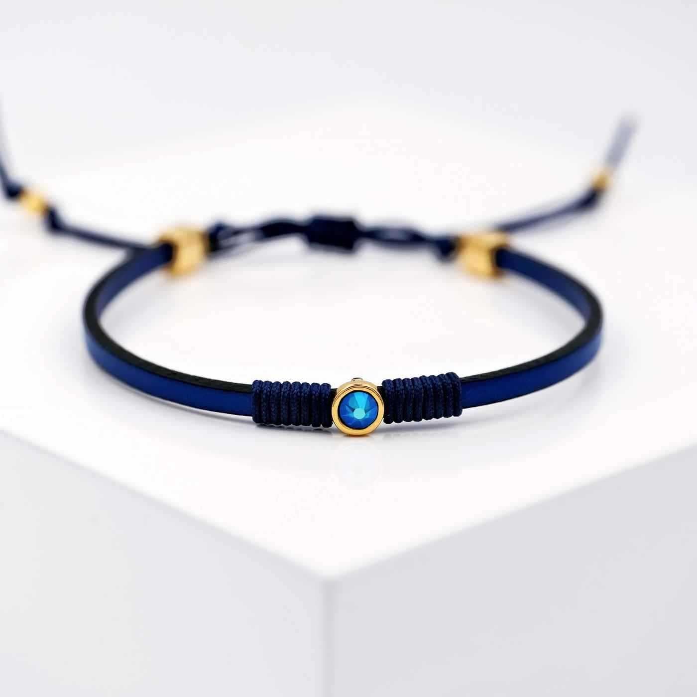 Leather bracelet with crystal — Bracelets from Toolittle
