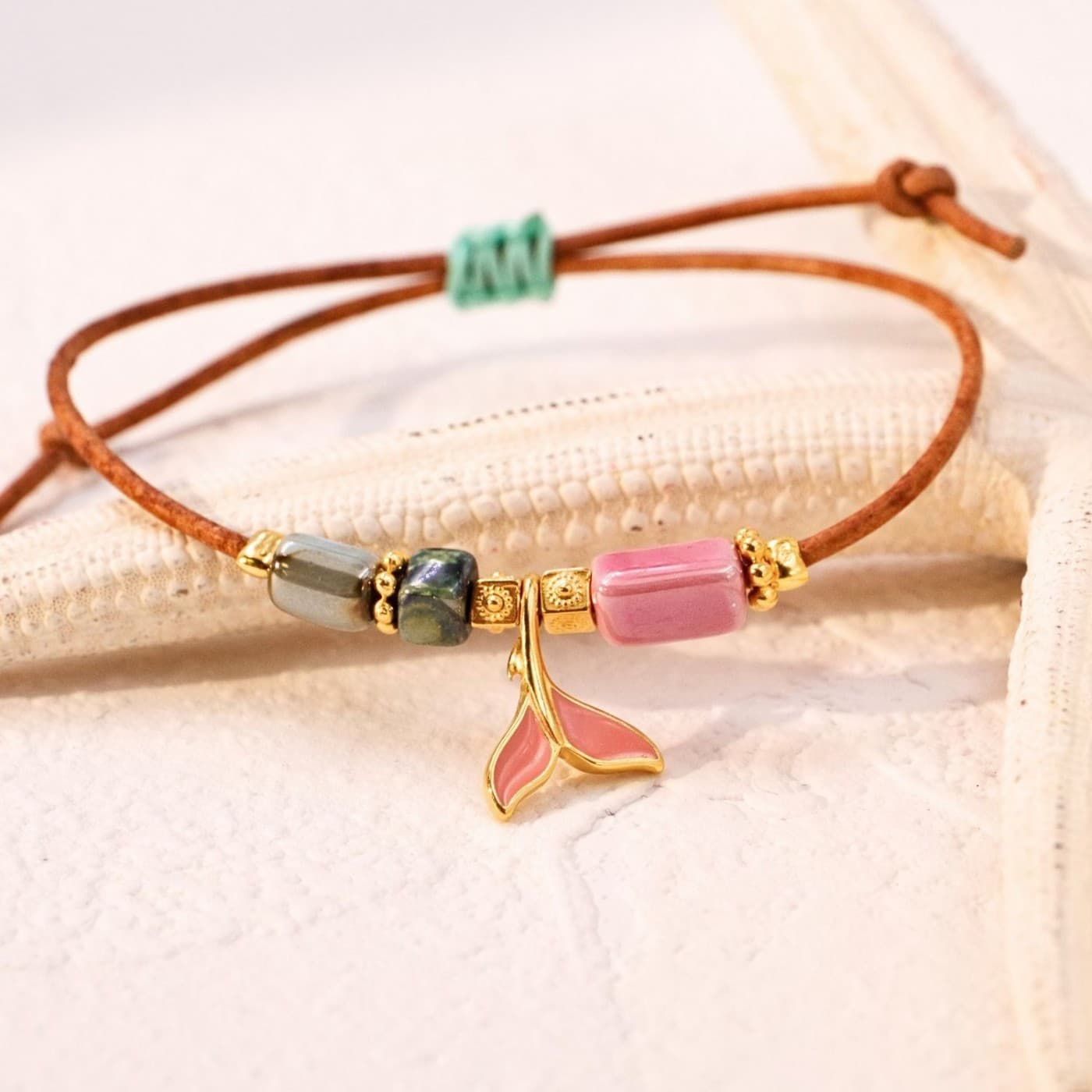 Makrame Bracelet with Enamelled Tail Fish — Bracelets from Toolittle