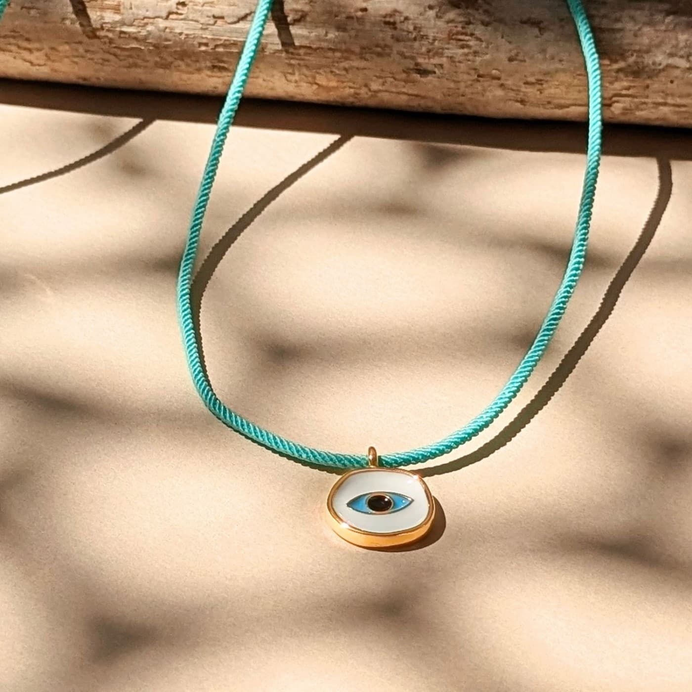Cord Necklace with Enamelled Evil Eye — Necklaces from Toolittle