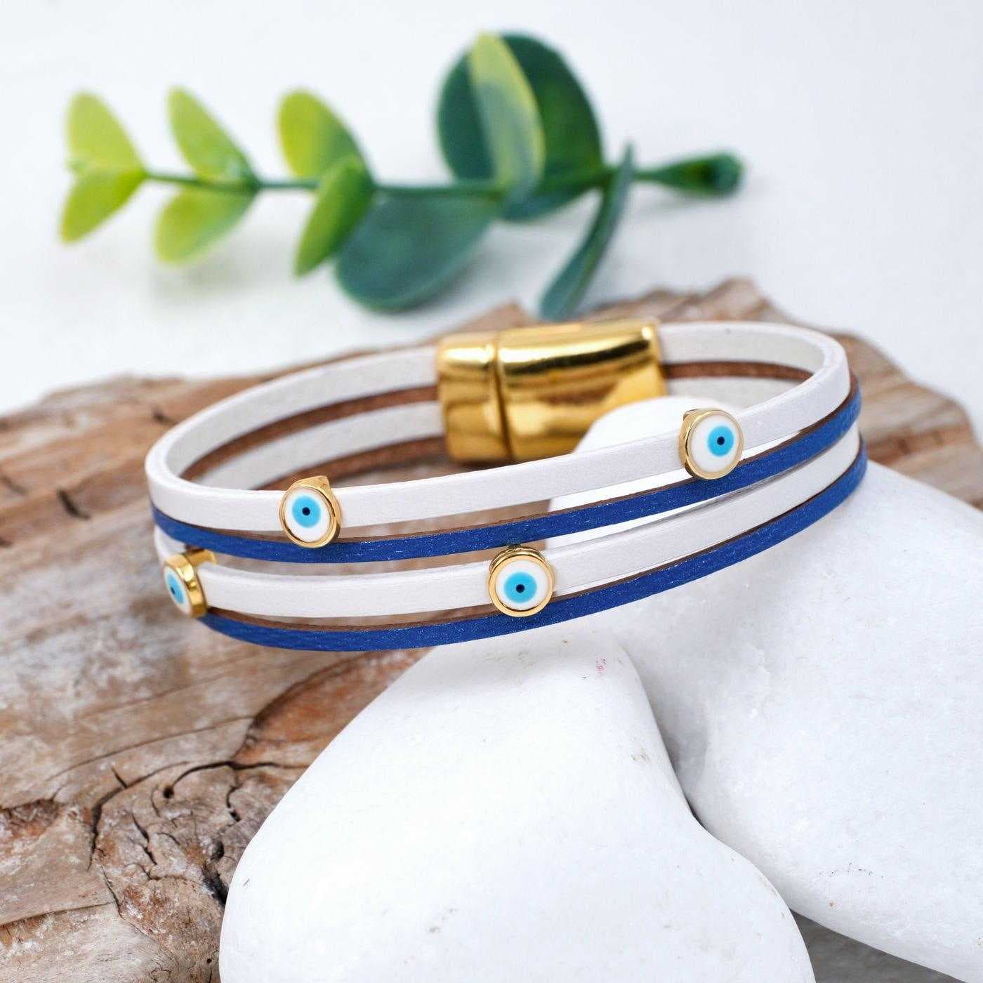 Tiny Evil Eyes Leather Bracelet — Bracelets from Toolittle