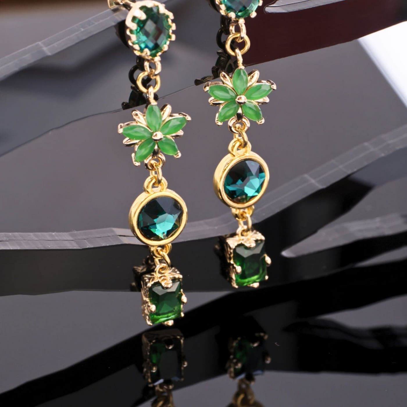 Crystal Collection: Gold-Plated Flower Earrings — Earrings from Toolittle