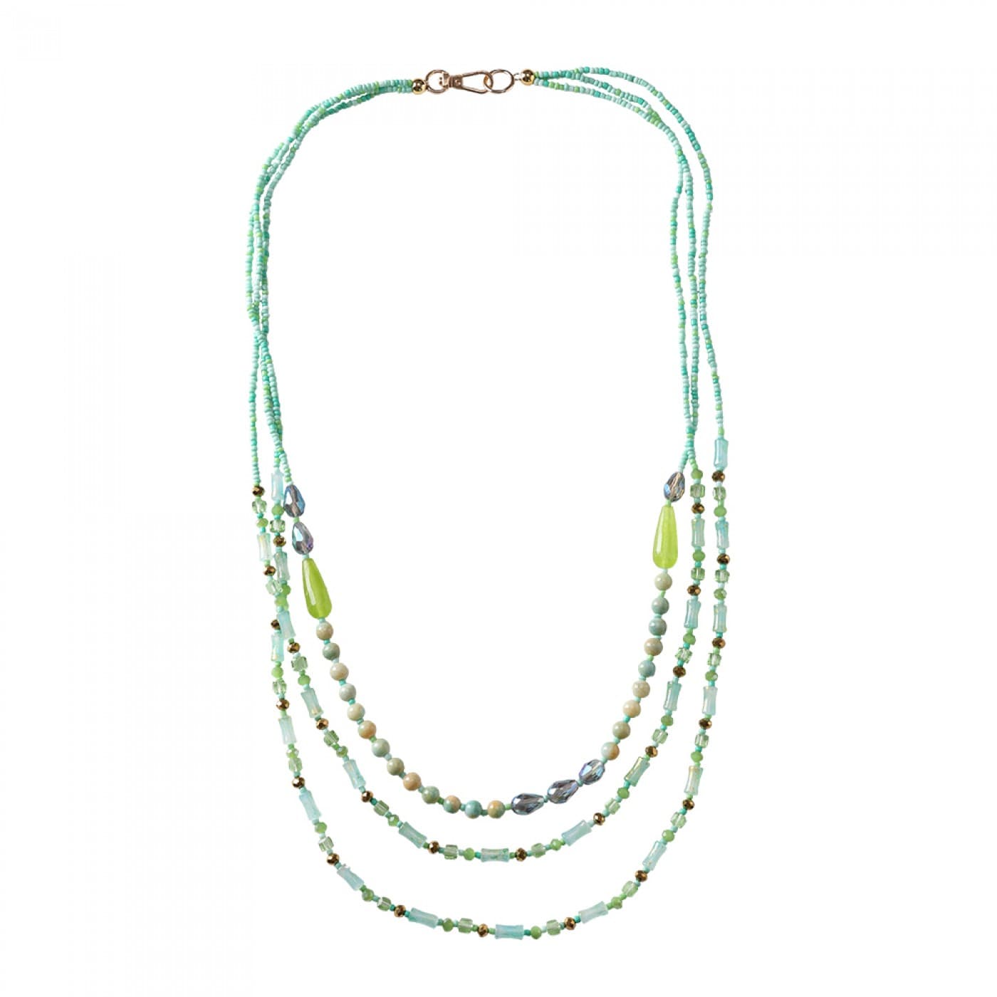 Layered Necklace with Beads & Crystals — Necklaces from Toolittle