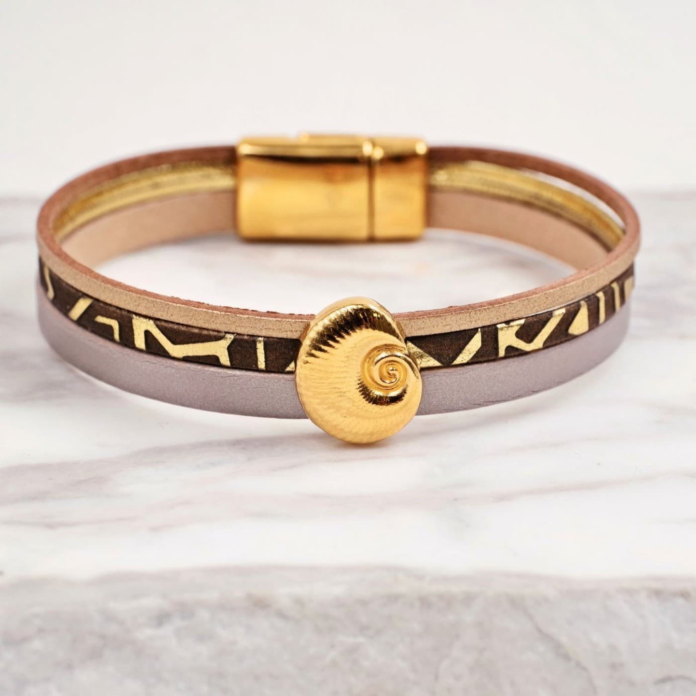 Women's Bracelet | Multi Leather & Sea Shell — Bracelets from Toolittle