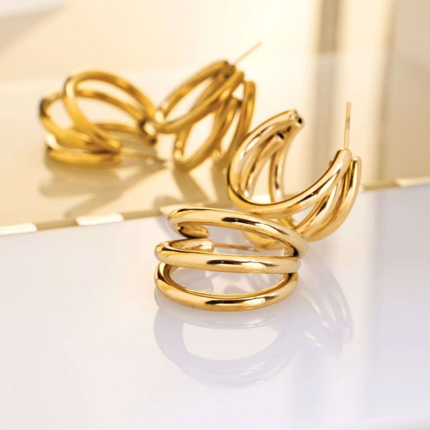 Gold-Plated Hoop Earrings – Timeless Elegance — Earrings from Toolittle