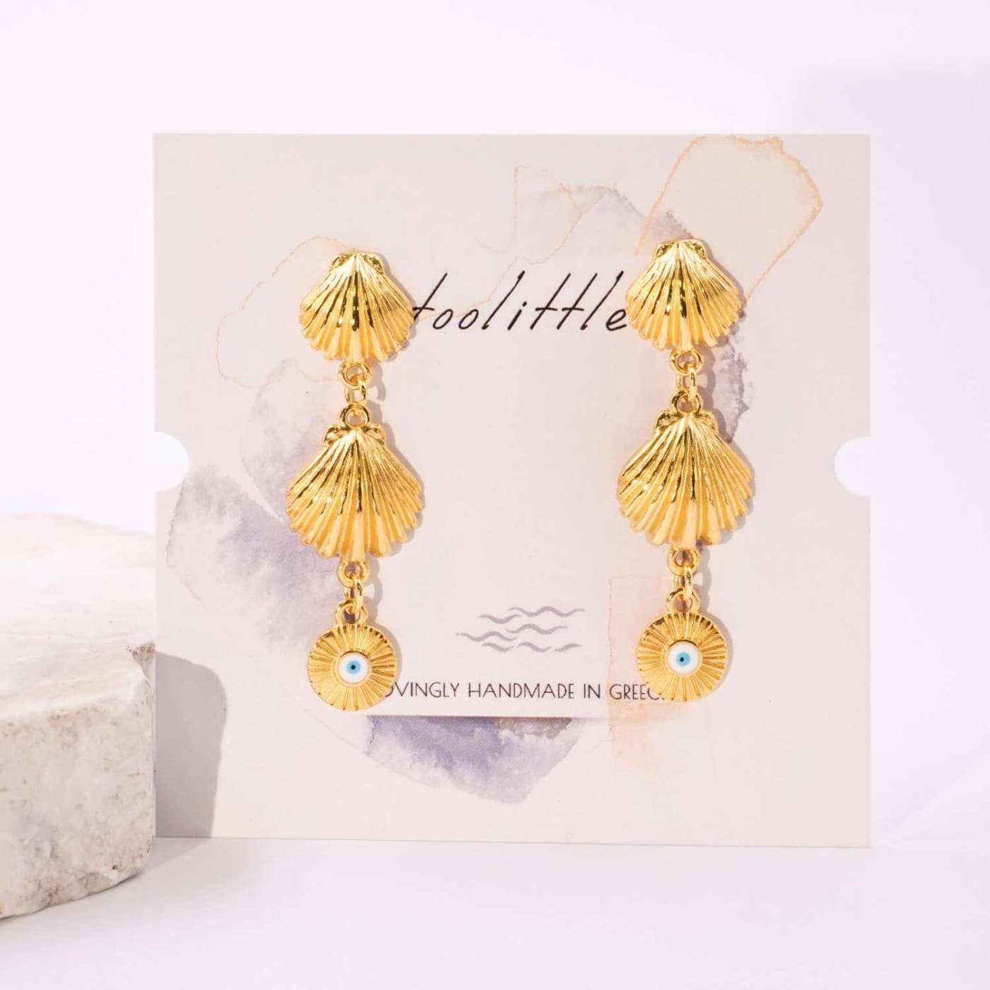 Gold-plated Sea Shell Earrings — Earrings from Toolittle