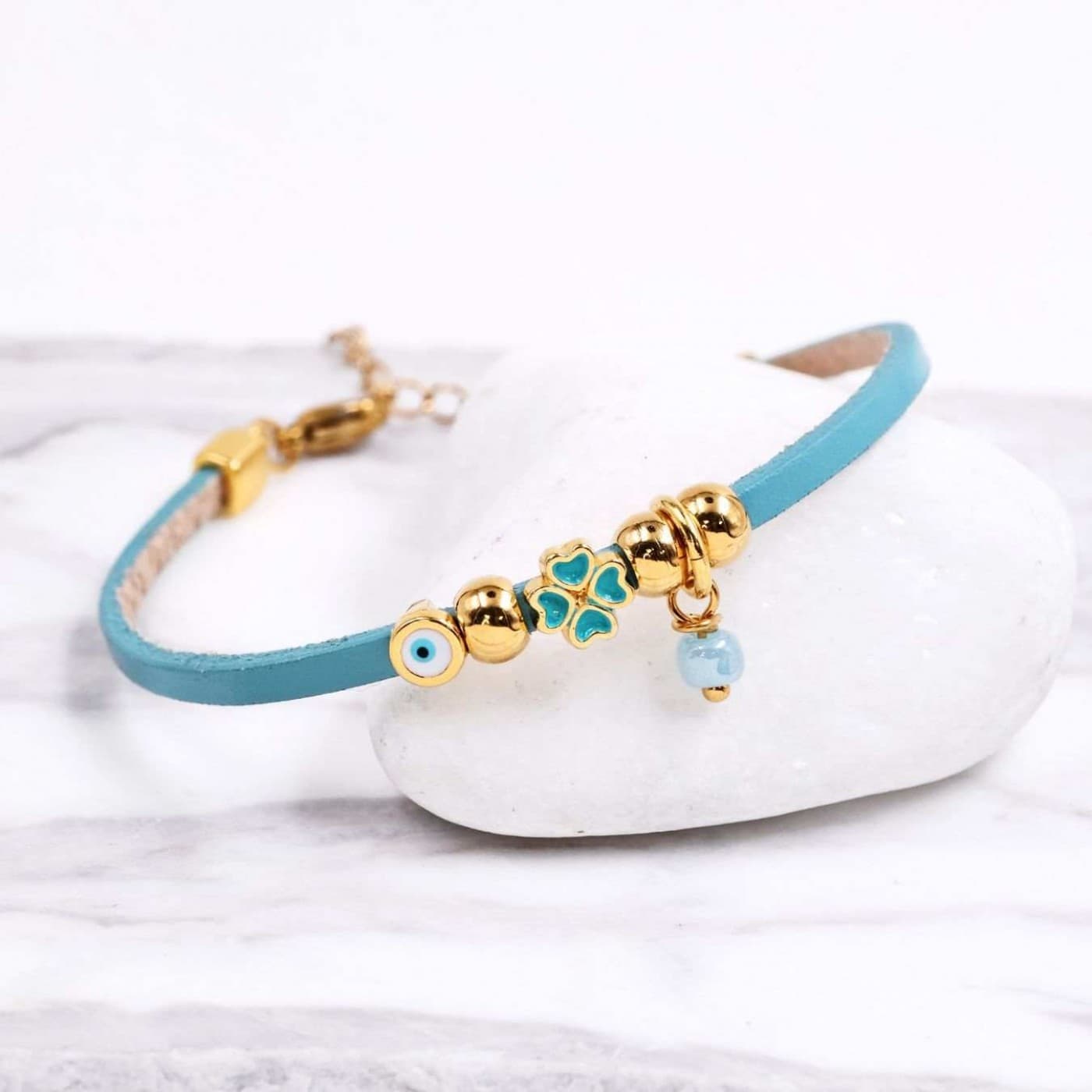 Handcrafted Bracelet | Evil Eye & Four Leaf Clover — Bracelets from Toolittle