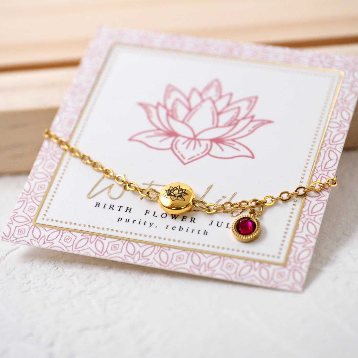 Bracelet with Birth Flower - July — Bracelets from Toolittle