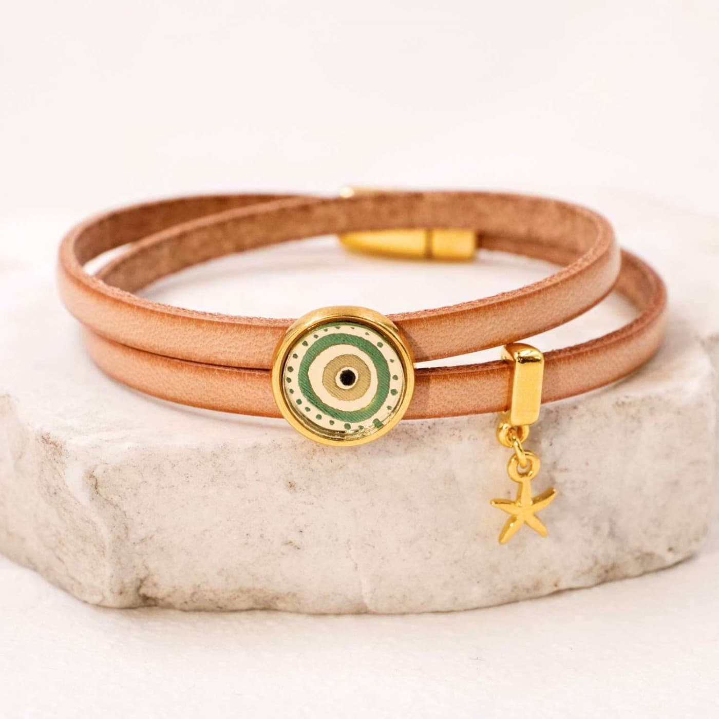 Plexiglass Evil Eye Leather Bracelet — Bracelets from Toolittle