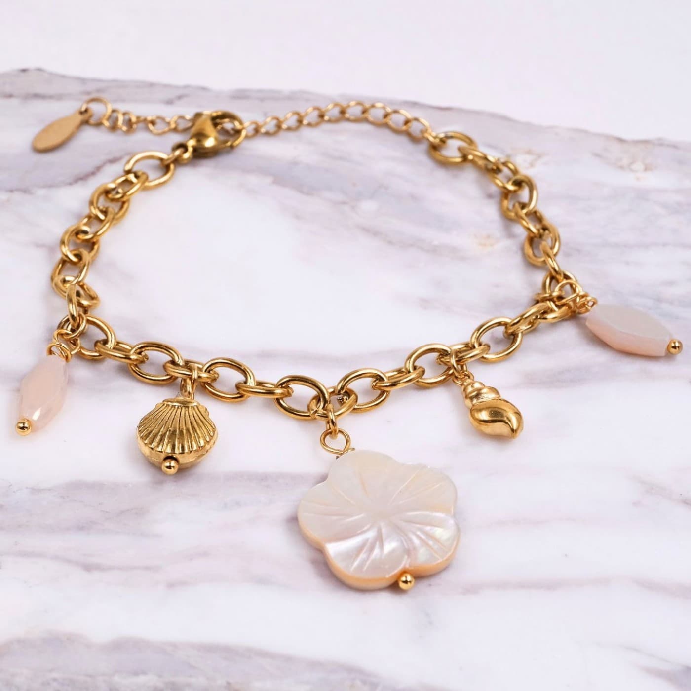 Stainless Steel Jewelry: Resin Flower & Sea Charms — Bracelets from Toolittle