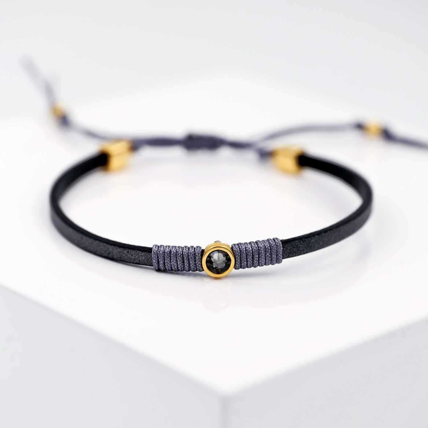 Leather bracelet with crystal — Bracelets from Toolittle