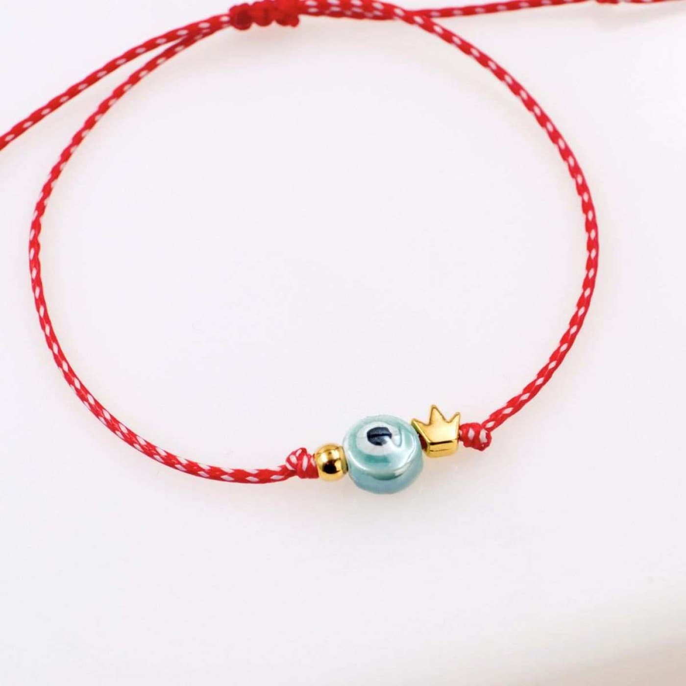 Women’s Martaki Bracelet with Evil Eye & 24K Crown | Handmade — Bracelets from Toolittle