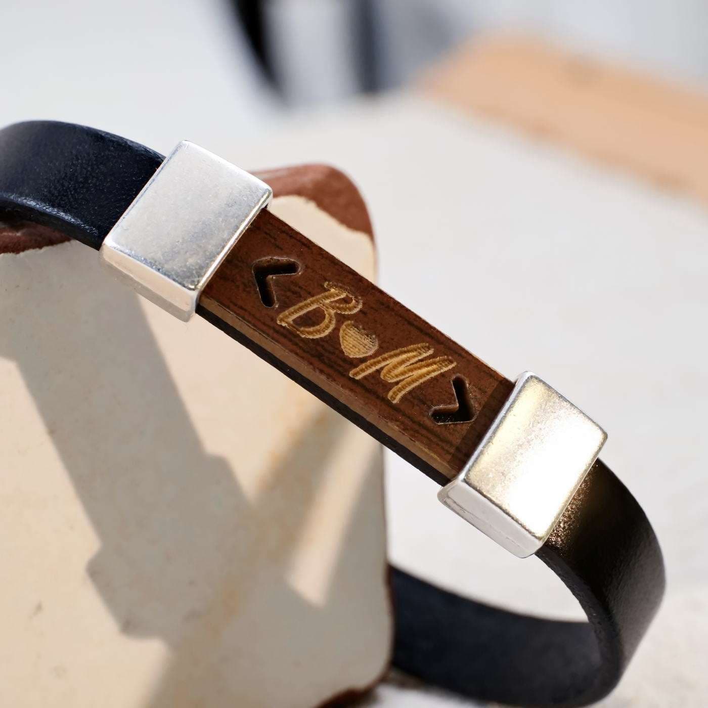 Leather Personalized Men's Bracelet — Bracelets from Toolittle