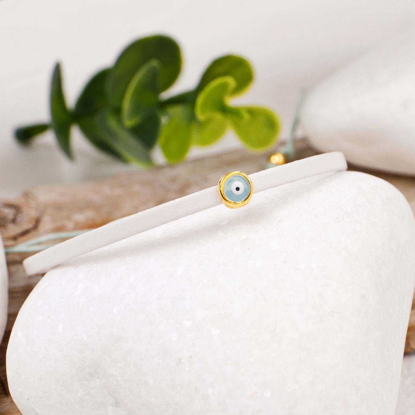 Leather bracelet with evil eye — Bracelets from Toolittle
