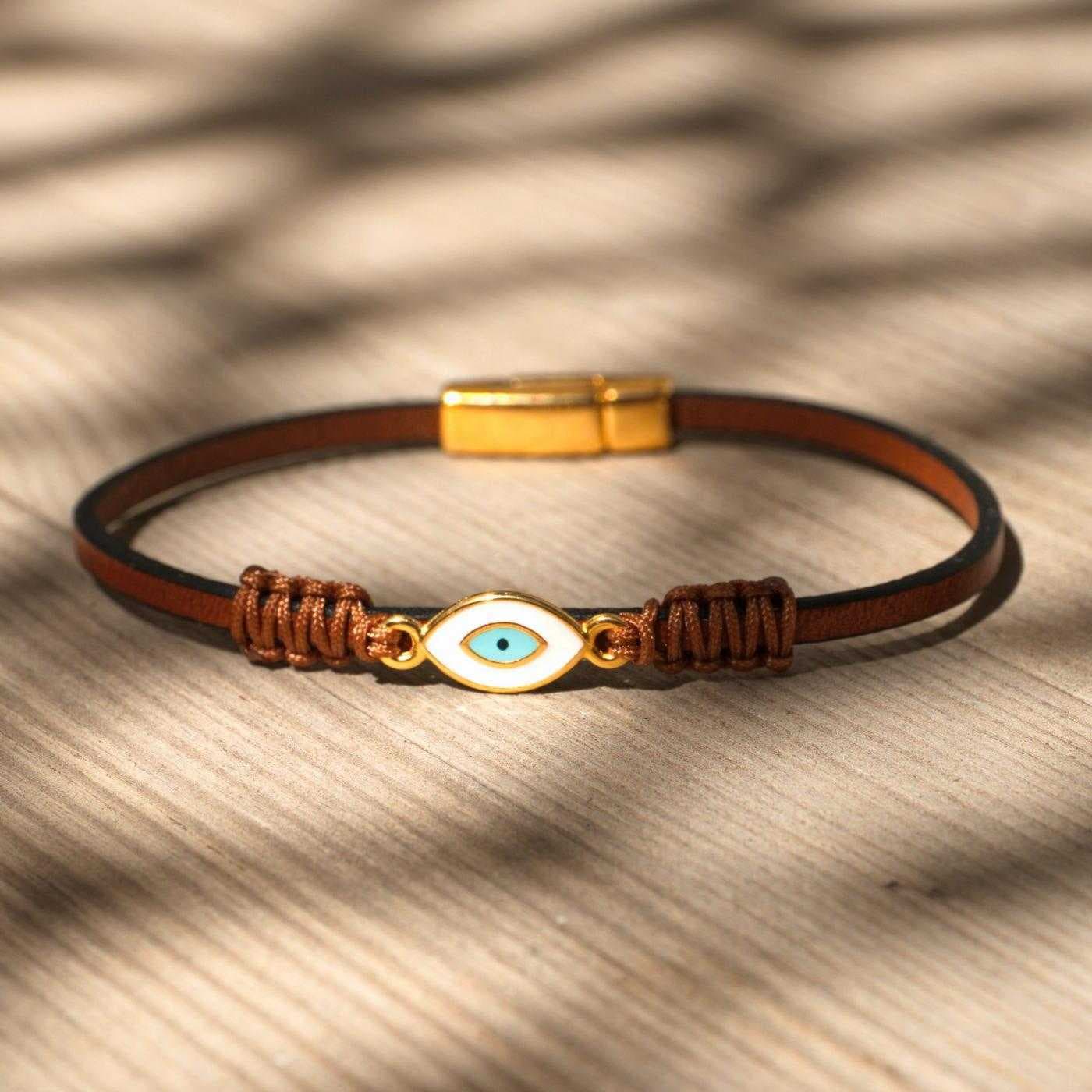 Evil Eye Women's leather Bracelet — Bracelets from Toolittle