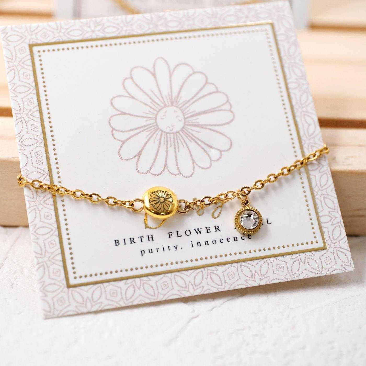 Bracelet with Birth Flower - April — Bracelets from Toolittle