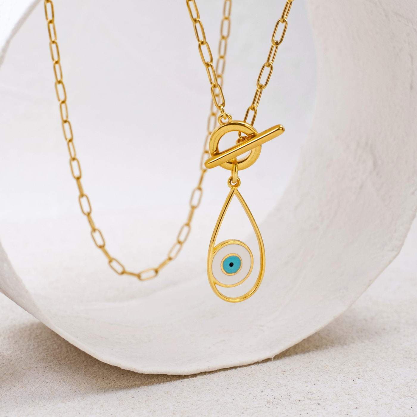 Short Necklace with Evil Eye Drop — Necklaces from Toolittle
