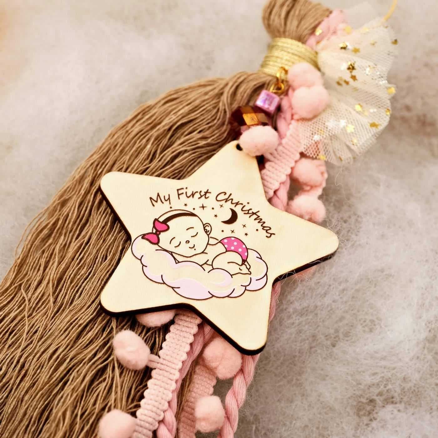 Wooden lucky charm My first Christmas — Pendants & charms from Toolittle