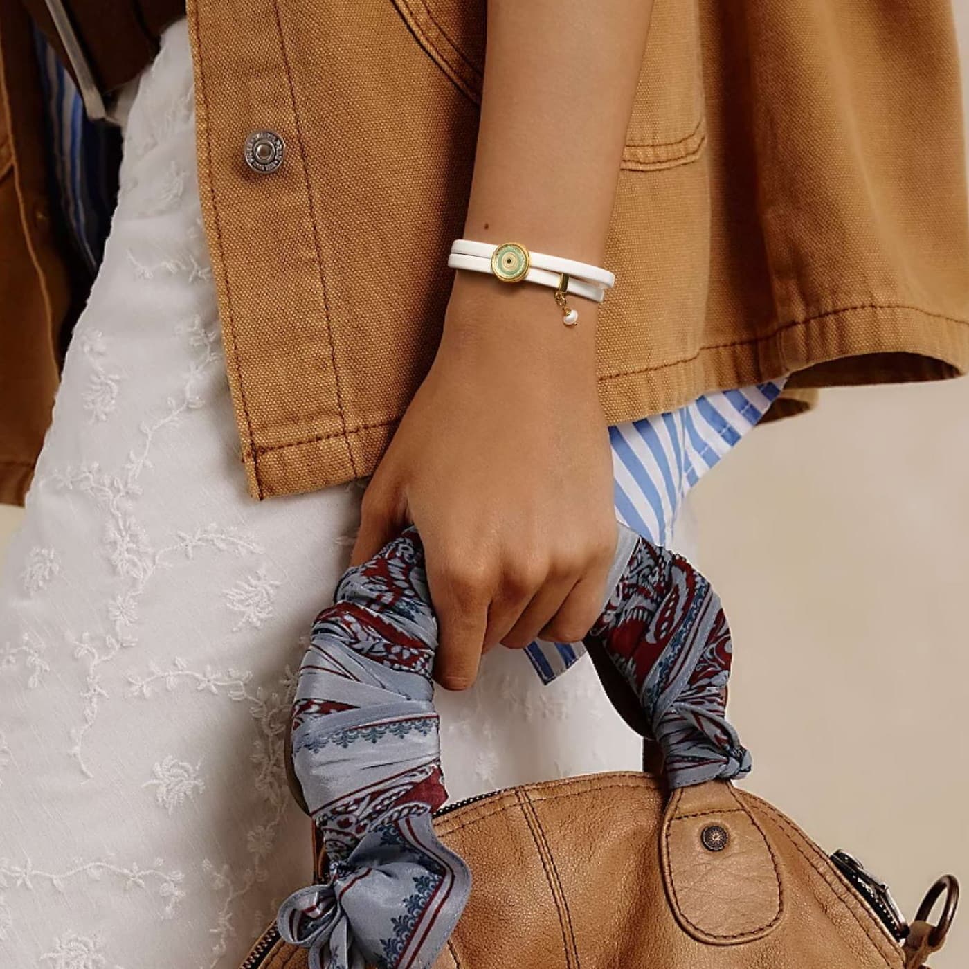 Plexiglass Evil Eye Leather Bracelet — Bracelets from Toolittle