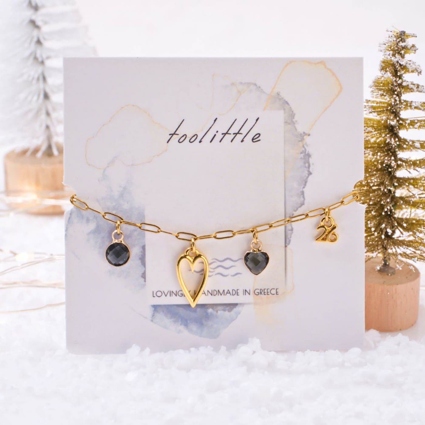 2026 Lucky Bracelet: Crystals & Metal Heart — Pendants & charms from Toolittle
