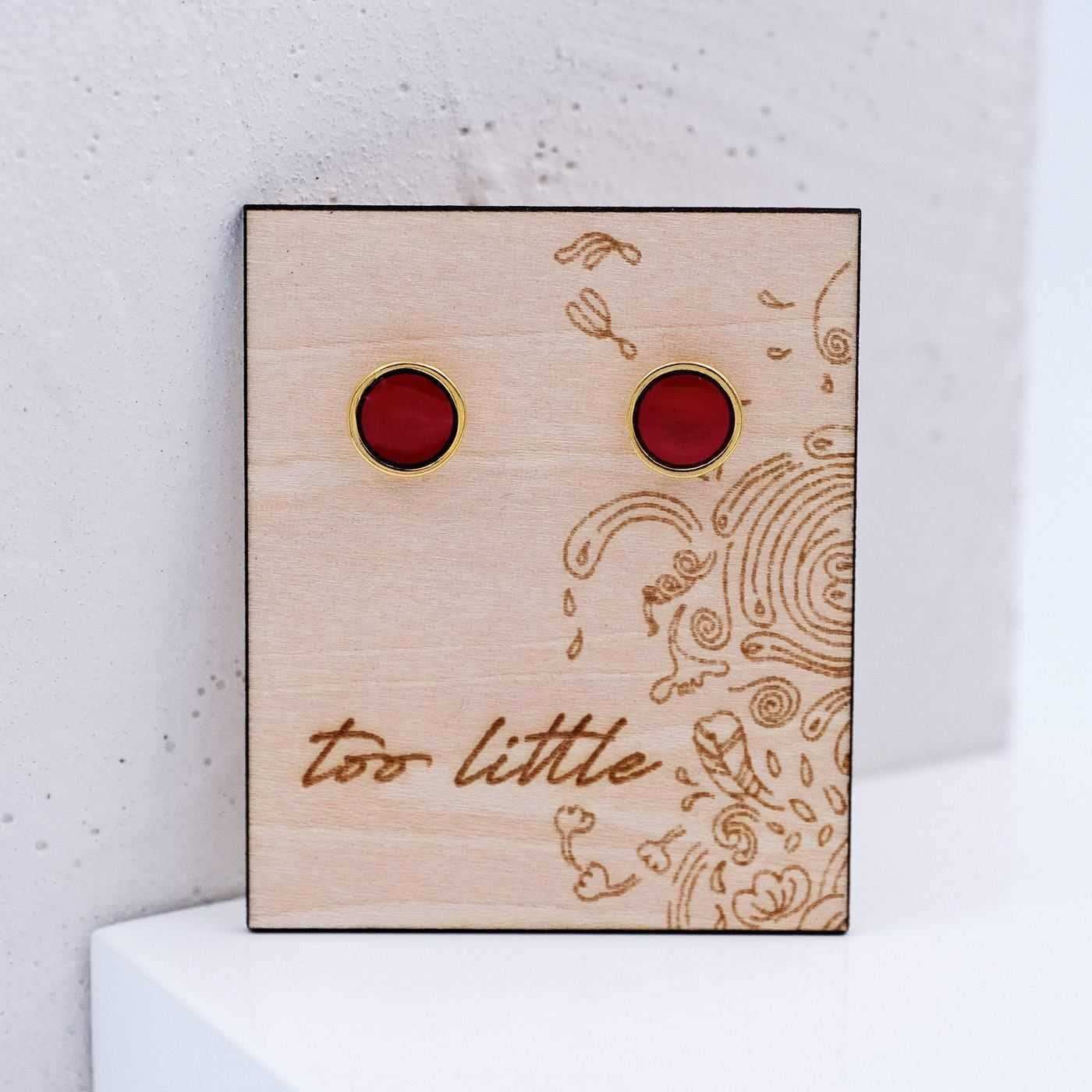 "Midi Dots on Wood" Stud earrings — Earrings from Toolittle