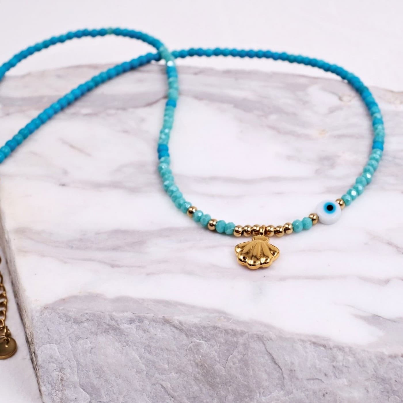 Gold-plated Shell - Howlite Necklace | Color Option — Necklaces from Toolittle