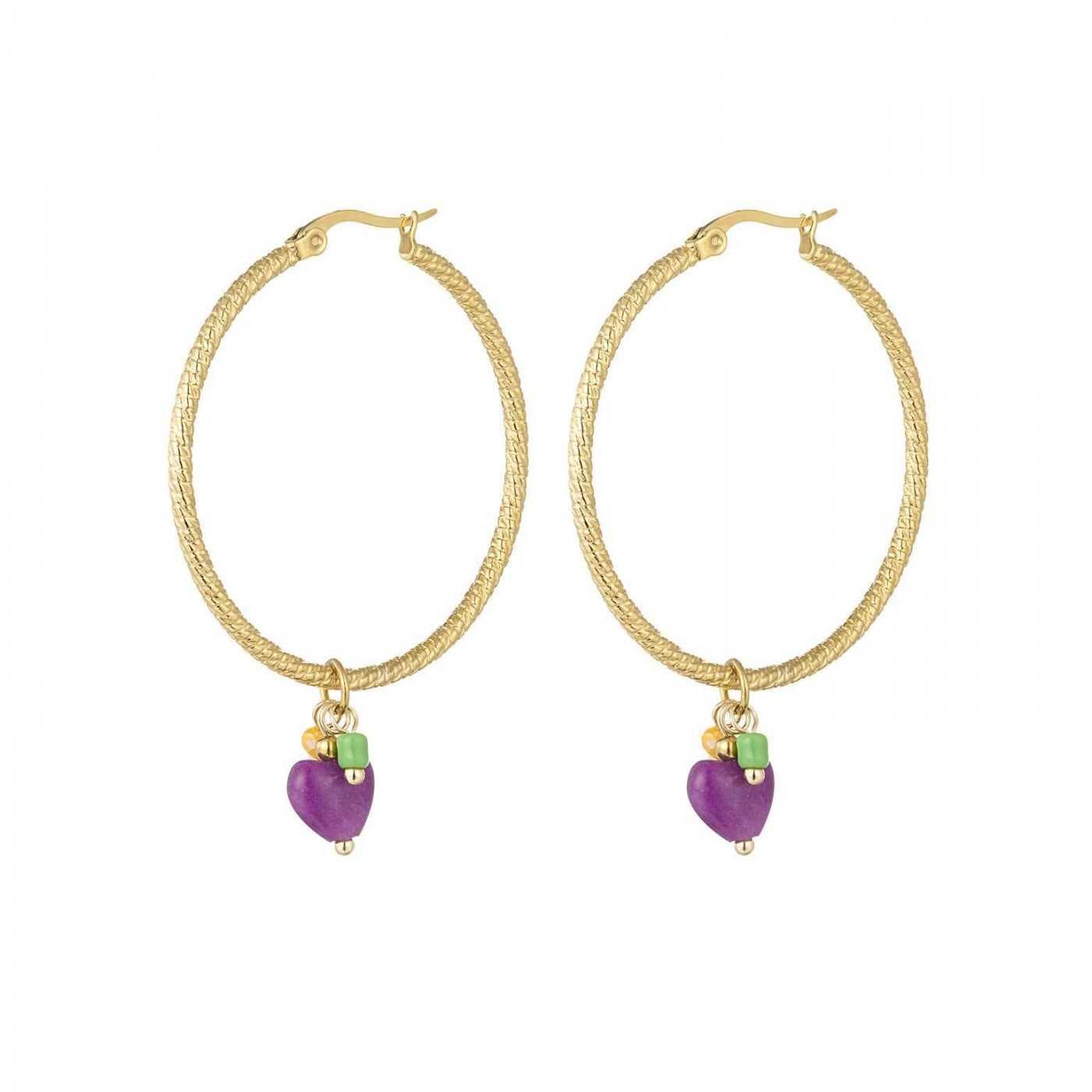 Hoop Earrings Natural Stone — Earrings from Toolittle
