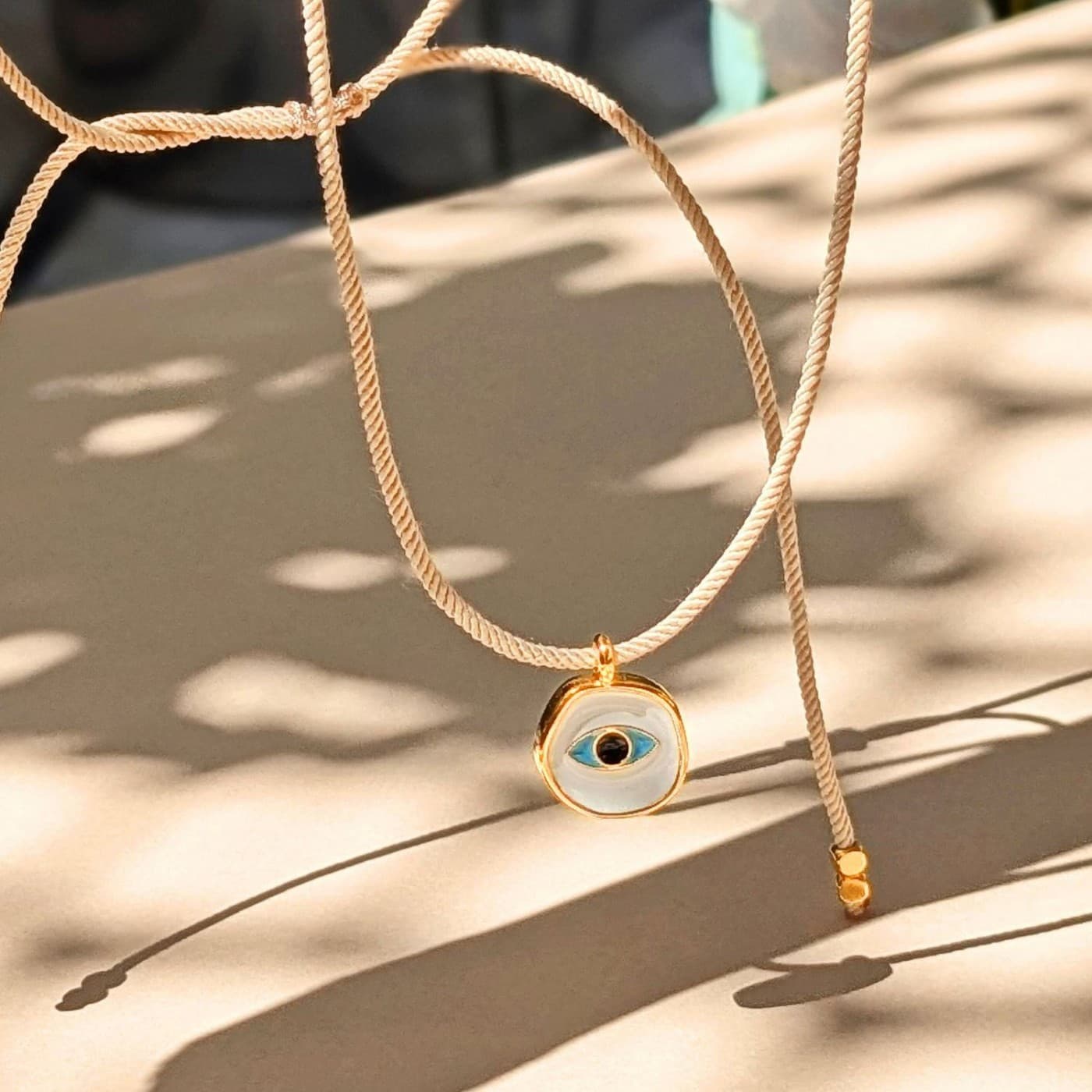 Cord Necklace with Enamelled Evil Eye — Necklaces from Toolittle
