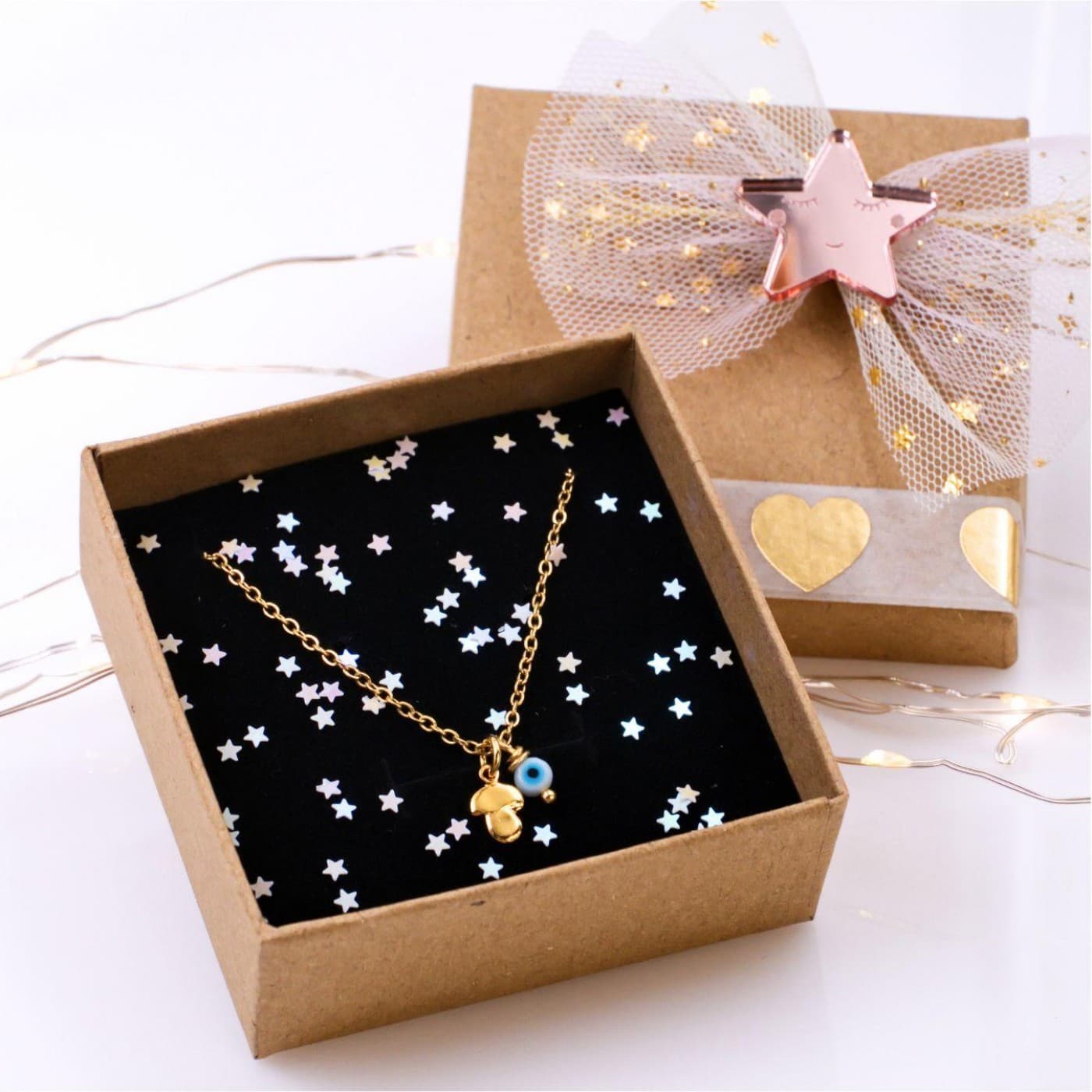 Kids’ Necklace Stainless Steel & Silver - Mushroom — Necklaces from Toolittle