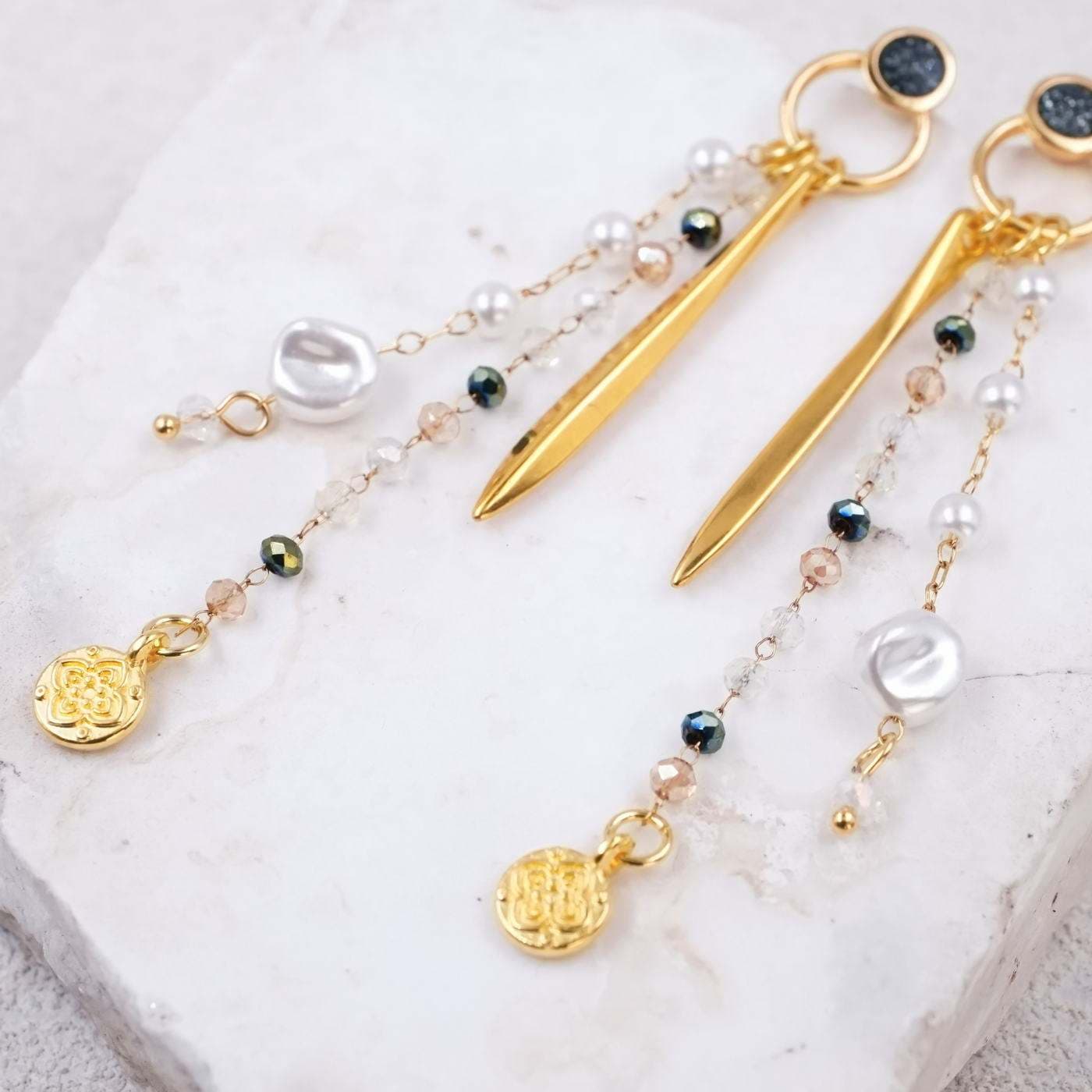Enamel & Pearls Earrings — Earrings from Toolittle