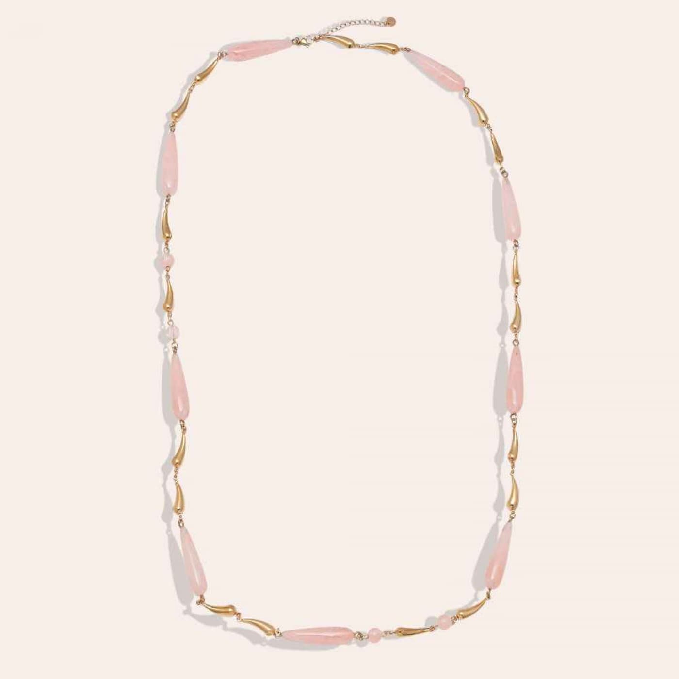 Long Necklace with Resin Drops - Stainless Steel | Pink — Necklaces from Toolittle