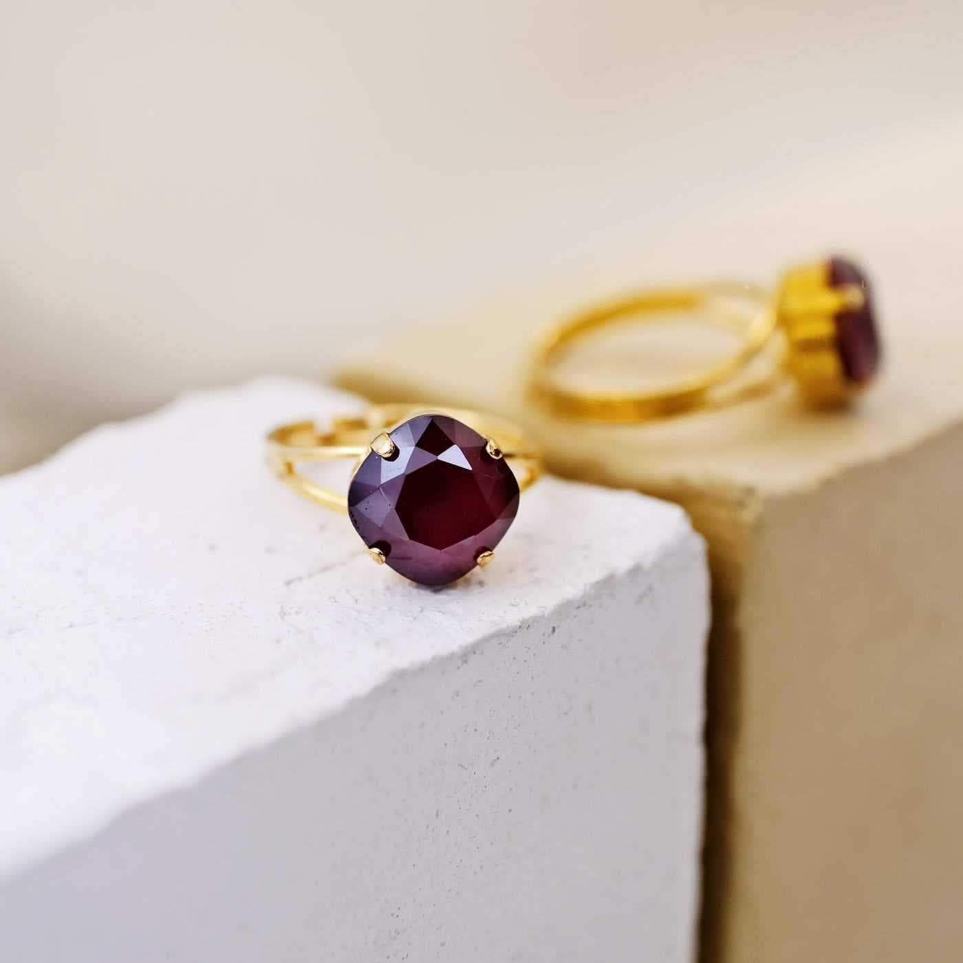Gold-plated ring with Austrian crystal — Rings from Toolittle