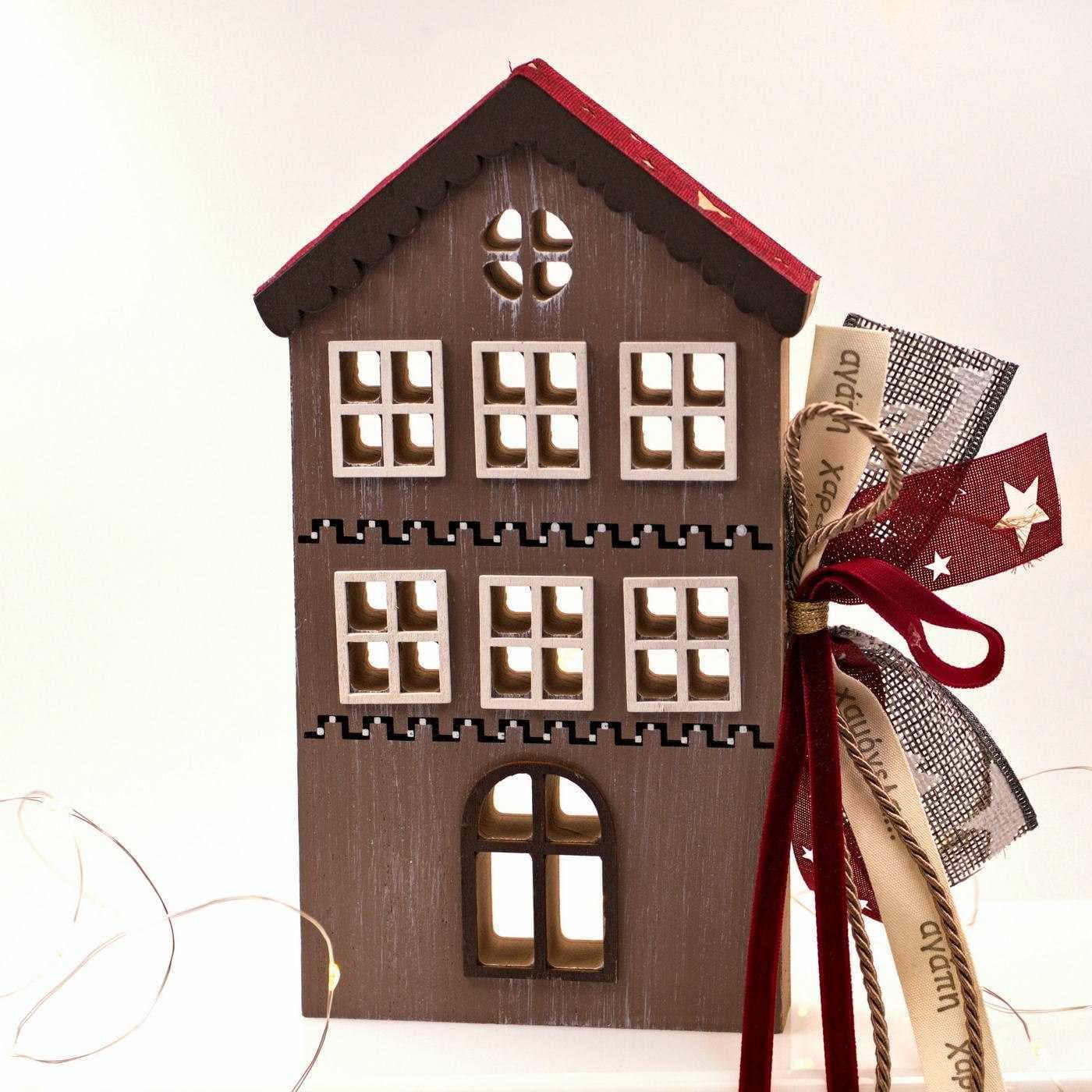 Lucky Charm Wooden House "Scandi Christmas" — Pendants & charms from Toolittle