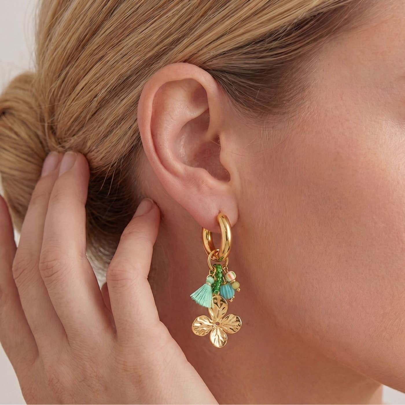 Stainless Steel Jewelry: Flower Hoop Earrings — Earrings from Toolittle