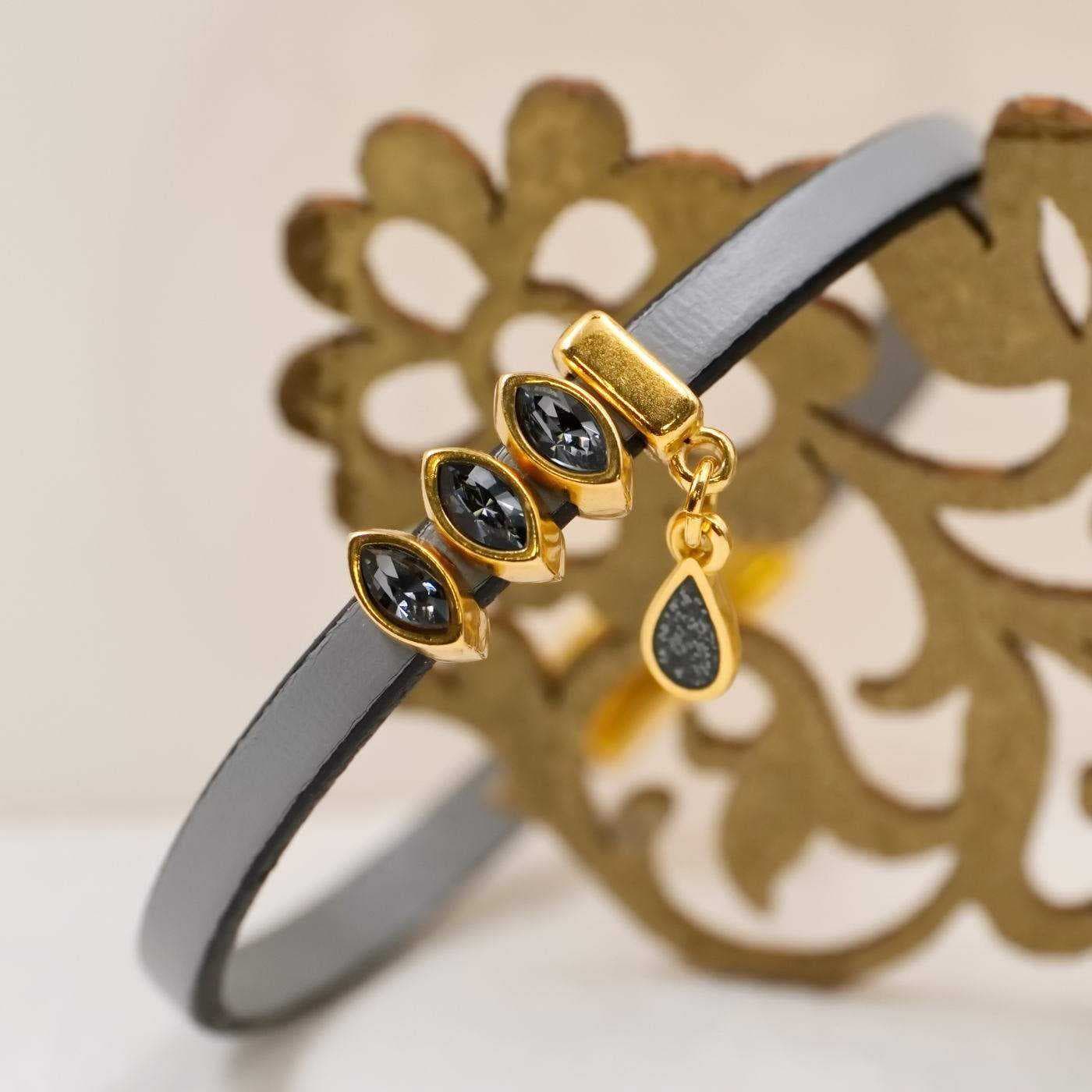 Leather Bracelet with Crystals — Bracelets from Toolittle