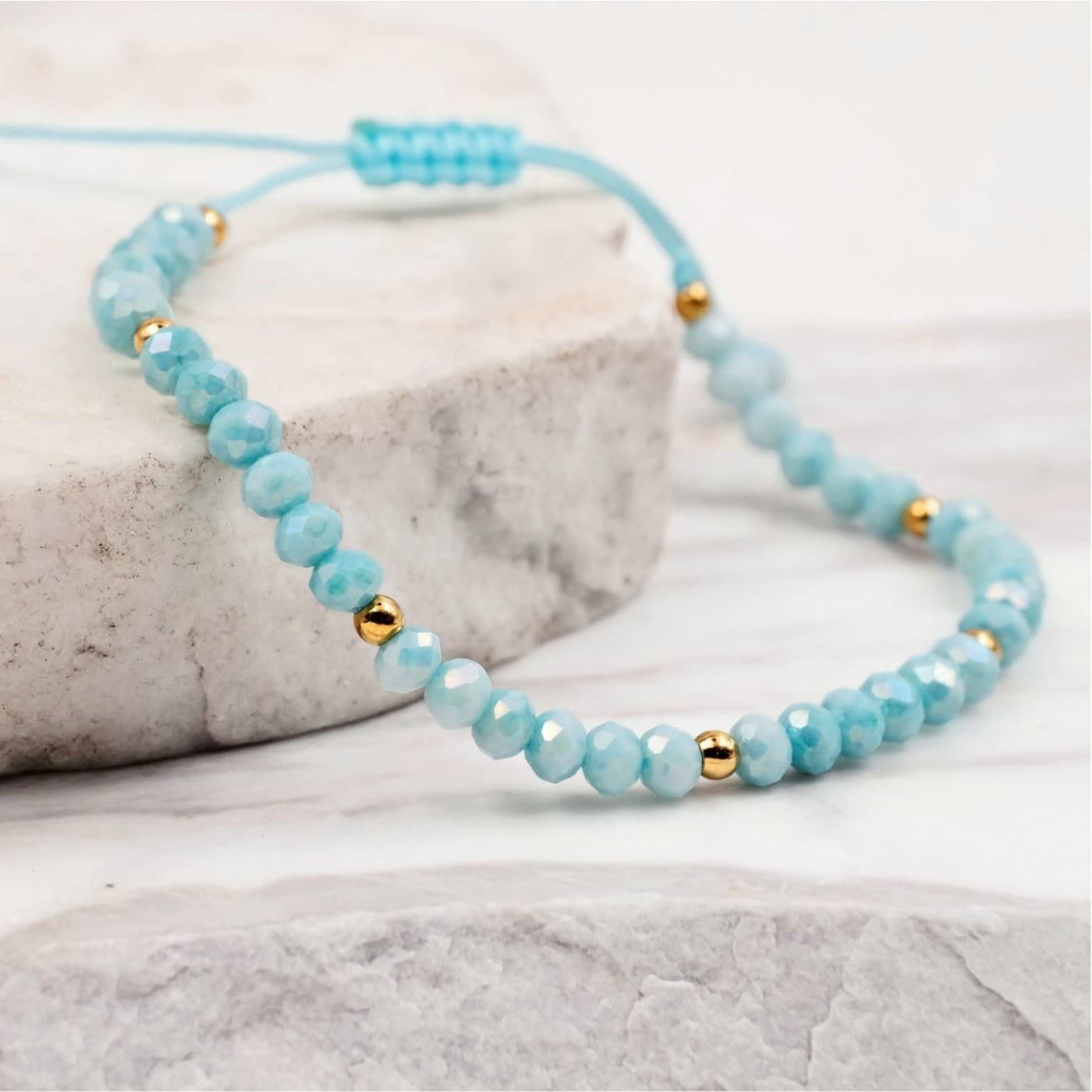 Macramé Bracelet with Crystals & Semiprecious Stones | Ciel — Bracelets from Toolittle