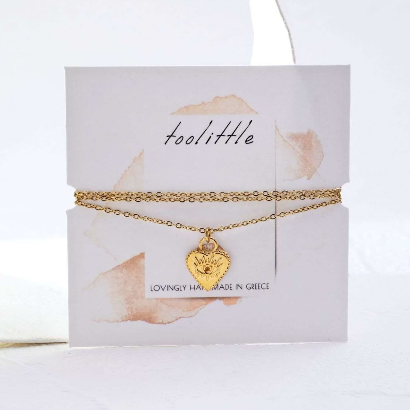 Stainless Heart Necklace with Evil Eye — Necklaces from Toolittle