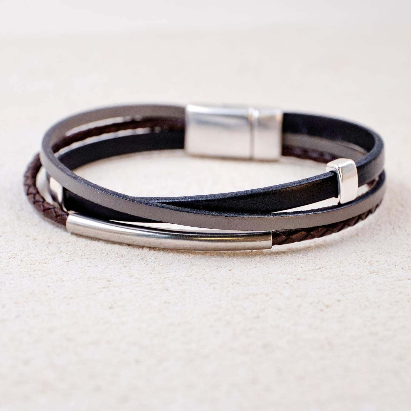 Multi Leather Men's Bracelet — Bracelets from Toolittle