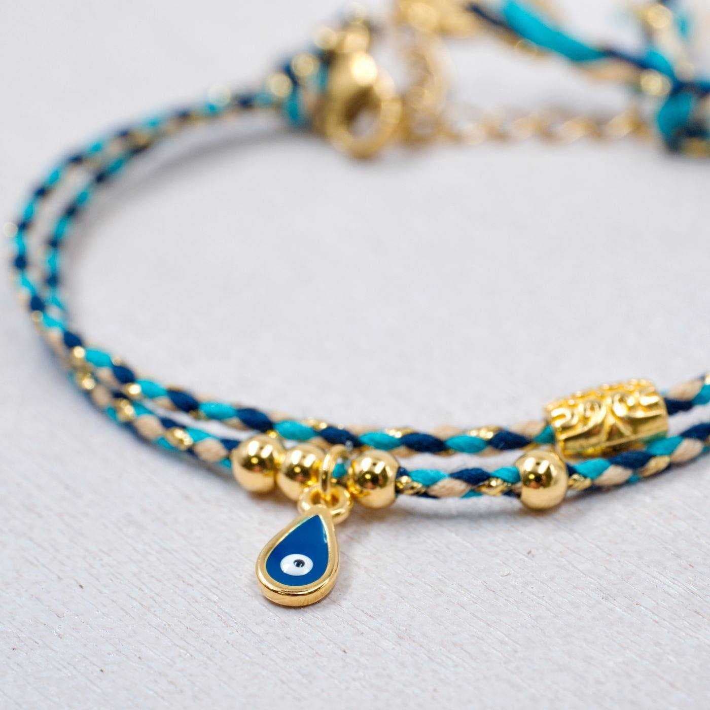 Golden Thread Bracelet with Evil Eye — Bracelets from Toolittle