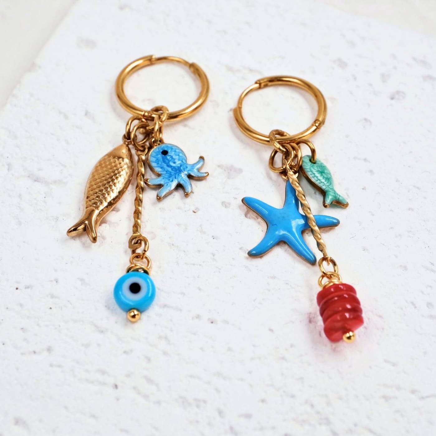Stainless Steel Hoops | Sea Life Earrings — Earrings from Toolittle