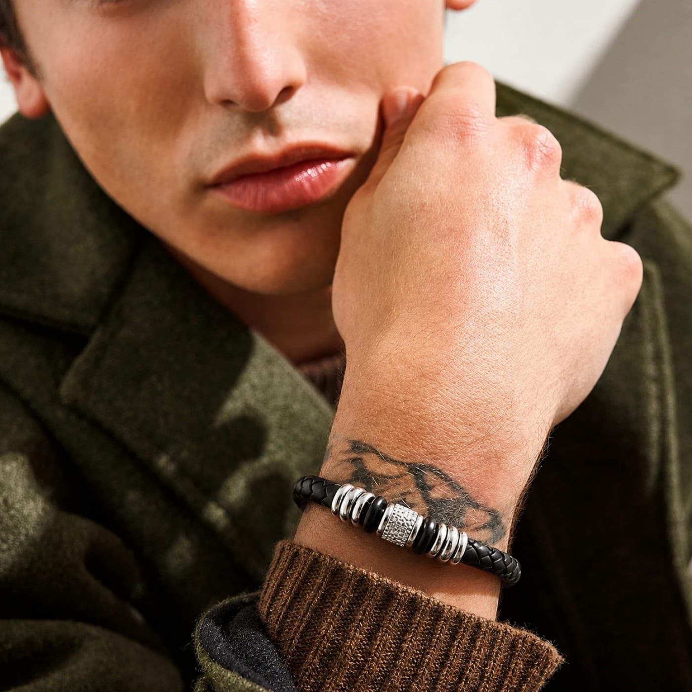 Men's Bracelet | Braided Leather - Black — Bracelets from Toolittle