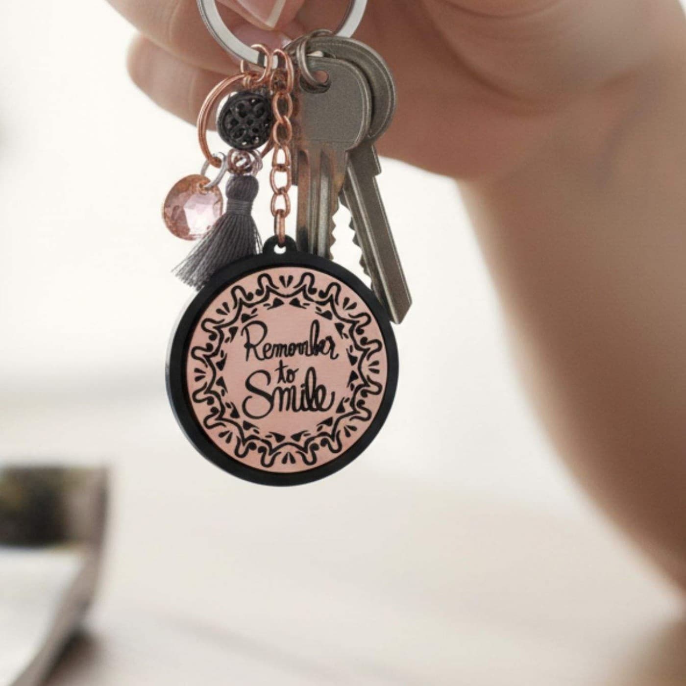 Women’s Keychain – “Remember to Smile” — Pendants & charms from Toolittle