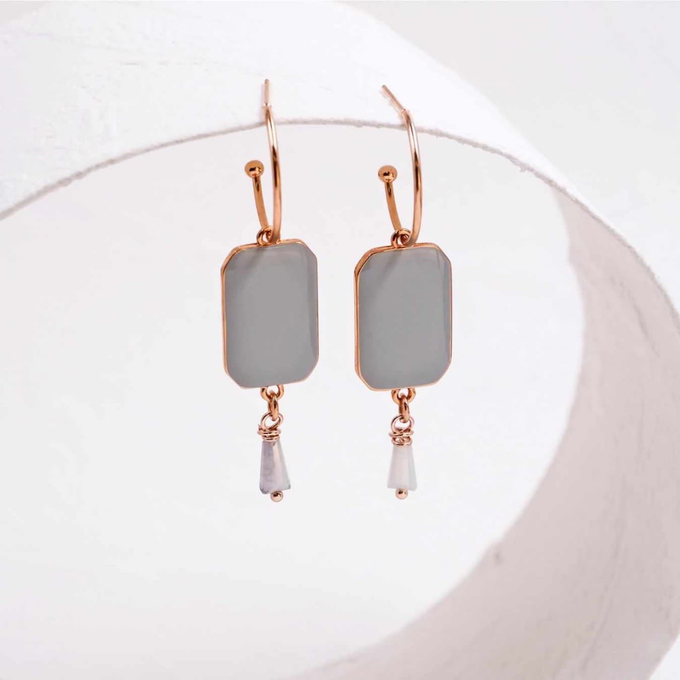 Enamel Jewelry: Rose Gold-Plated Hoop Earrings — Earrings from Toolittle