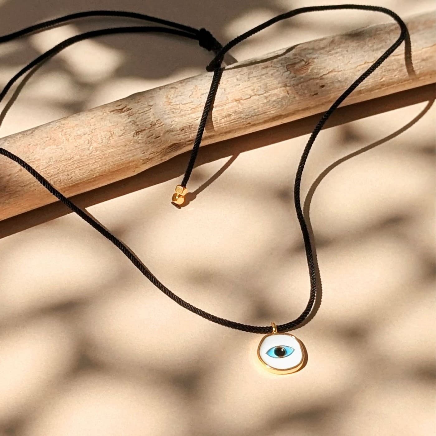 Cord Necklace with Enamelled Evil Eye — Necklaces from Toolittle