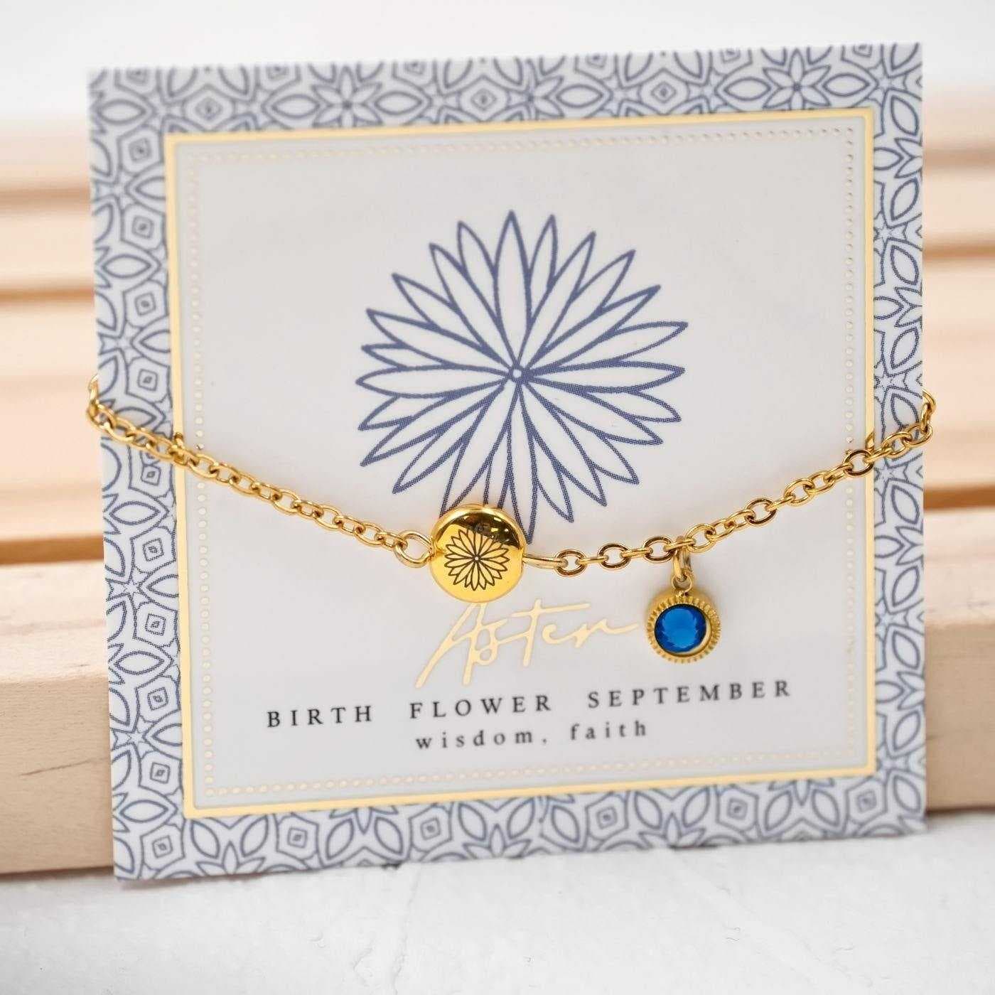 Bracelet with Birth Flower - September — Bracelets from Toolittle