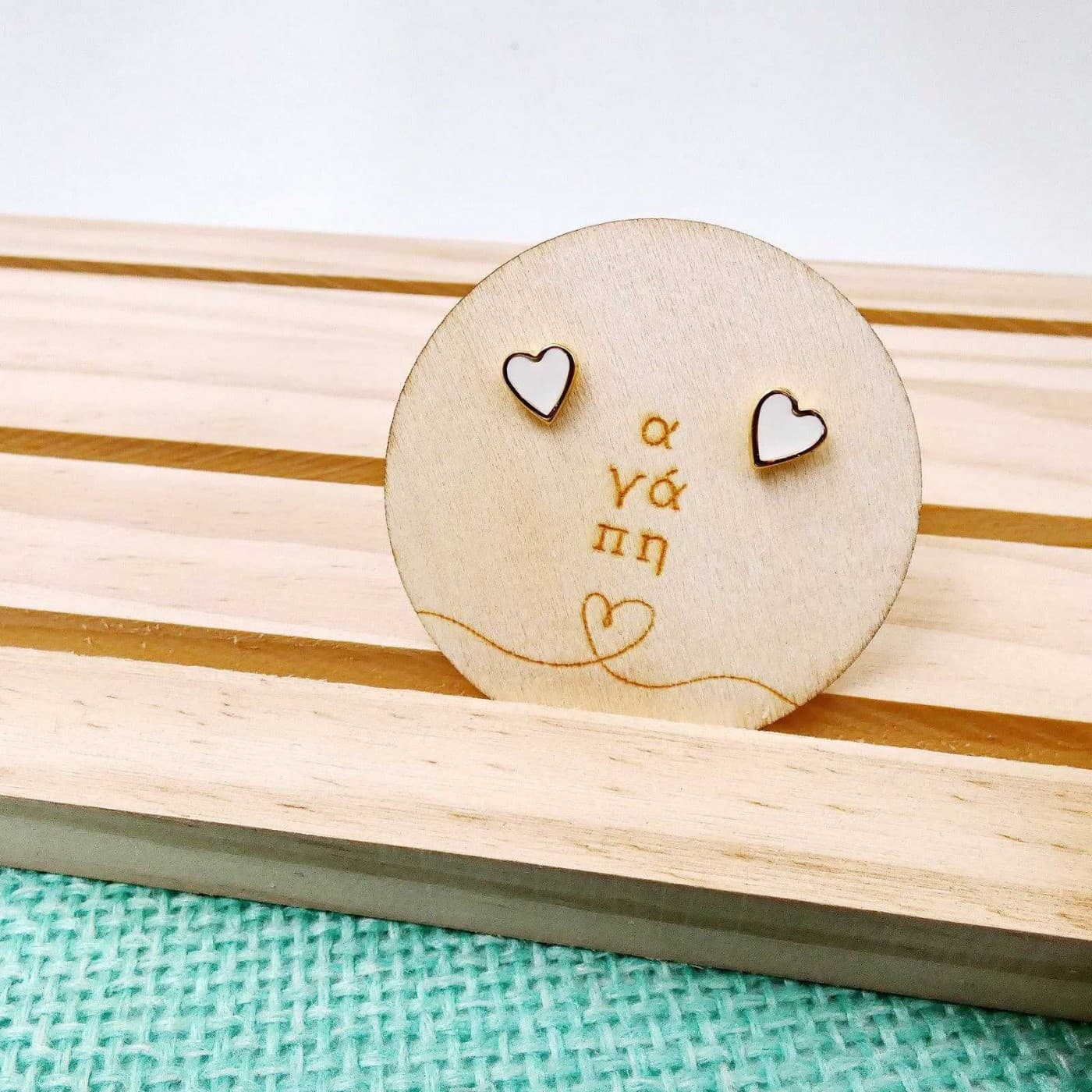 "It's all Greek to me" Heart Earrings — Earrings from Toolittle