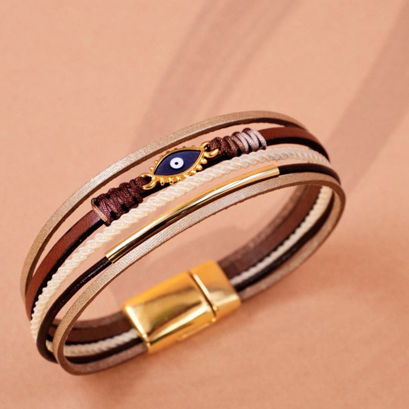Evil Eye Leather Bracelet — Bracelets from Toolittle