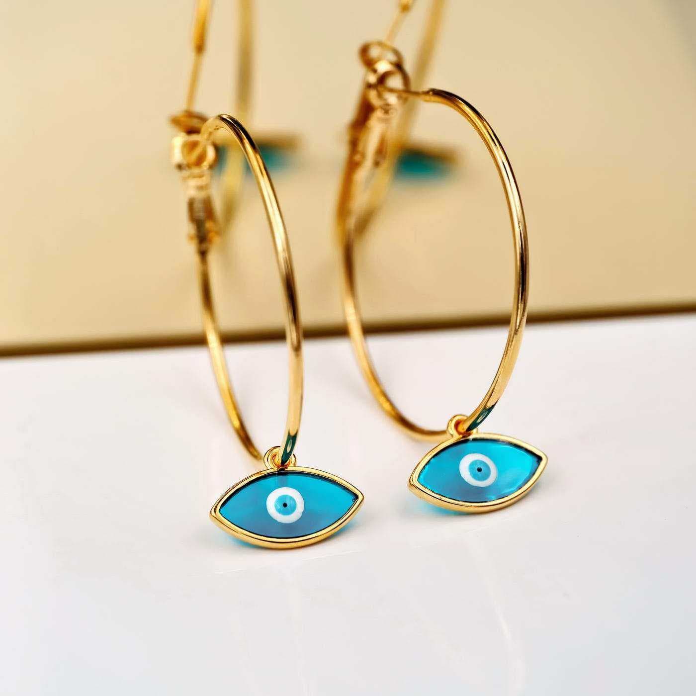 Serifos Evil Eye Hoops — Earrings from Toolittle