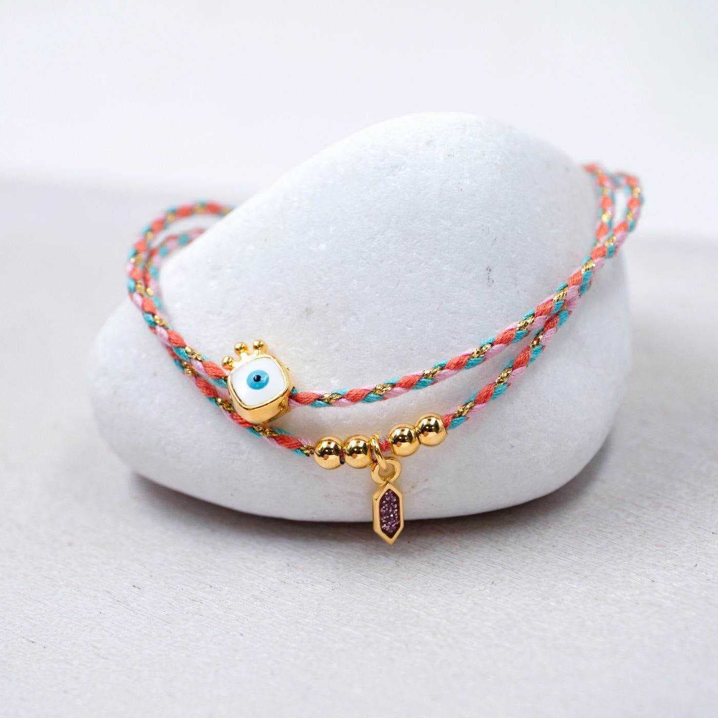 Golden Thread Bracelet with Evil Eye — Bracelets from Toolittle