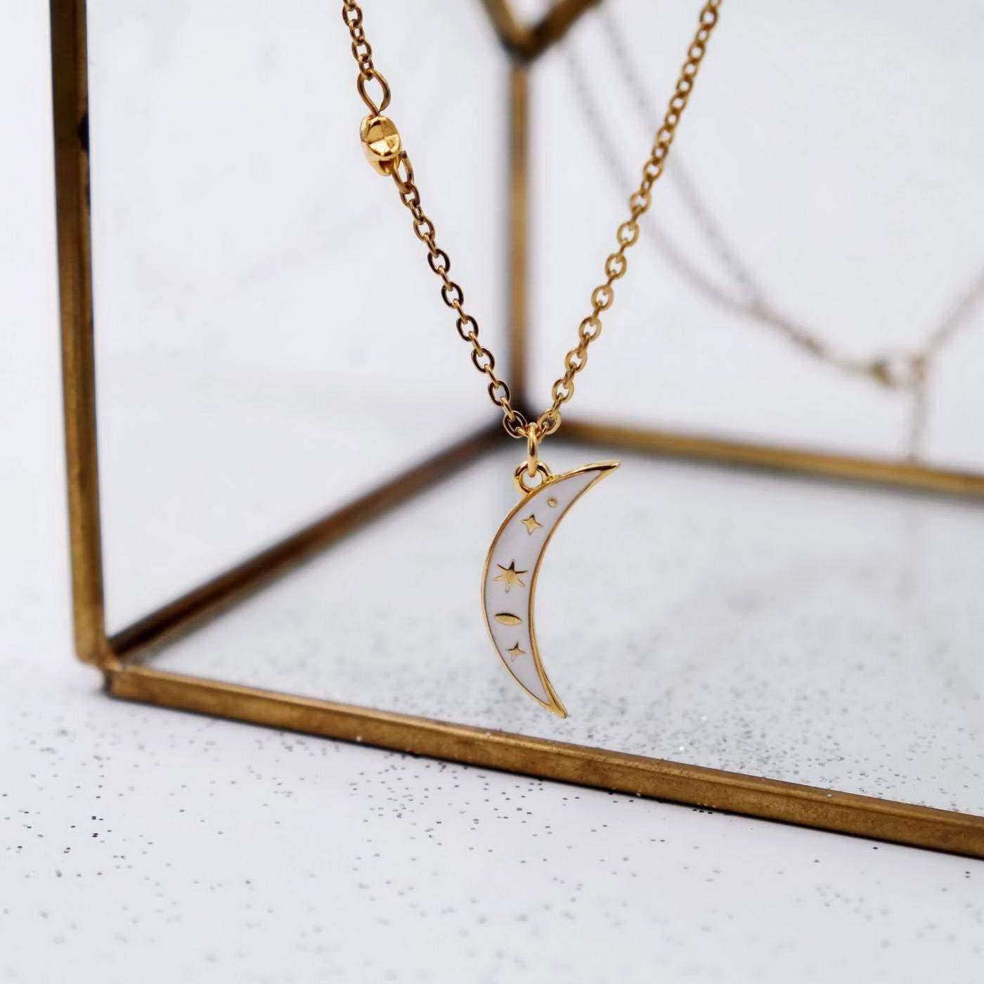 Necklace with enamel moon — Necklaces from Toolittle