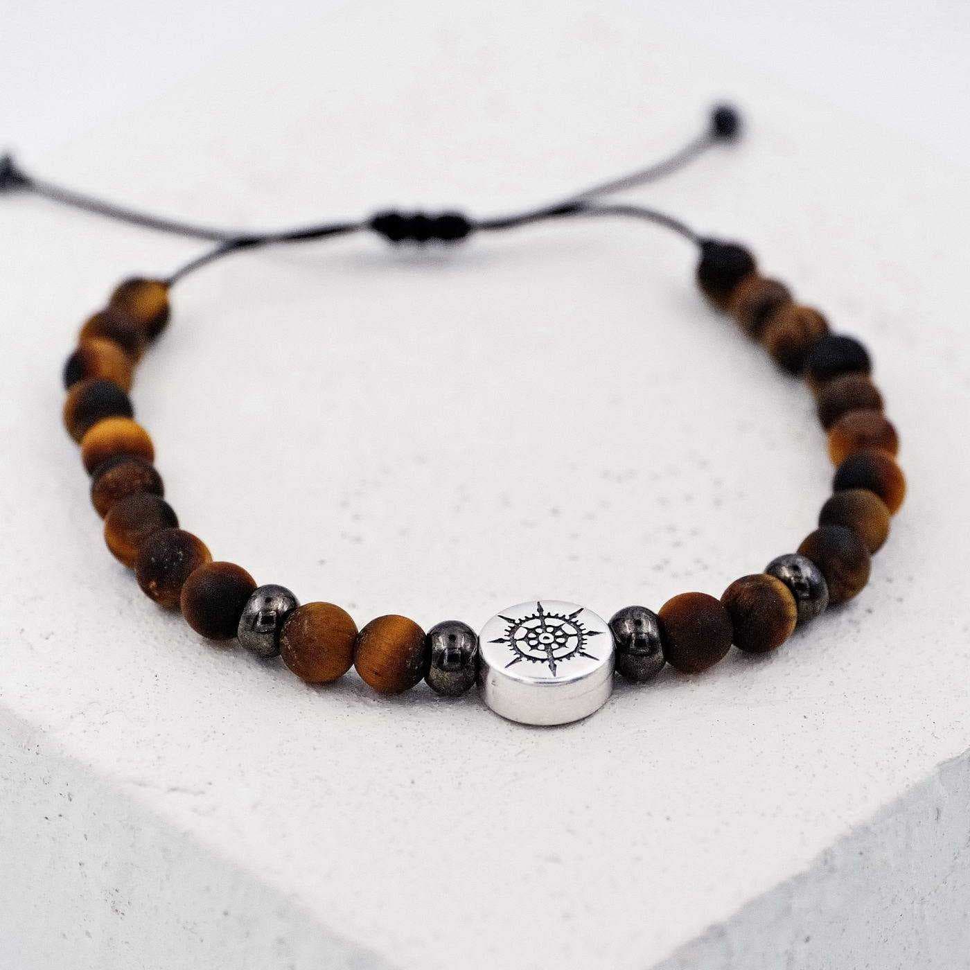 Bracelet for men with semiprecious beads — Bracelets from Toolittle
